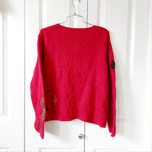 Oh Christmas Tree Beaded Cardigan‎ Sweater size Large Northern Isles - Picture 2 of 7